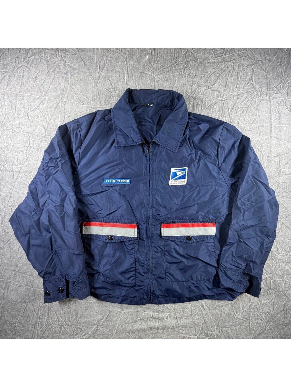 Vintage USPS Postal Carrier Bomber Mens 2XL Blue Jacket
